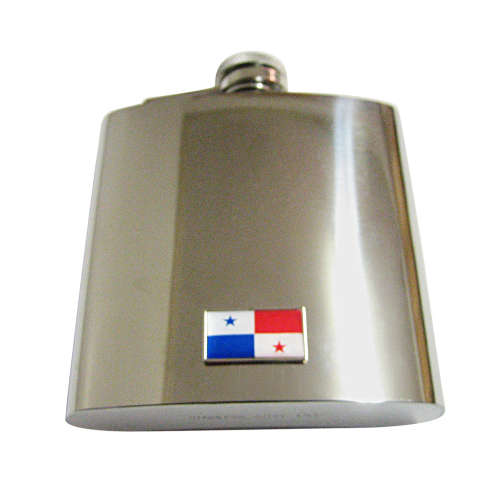 Thin Bordered Panama Flag 6oz Flask - image 1